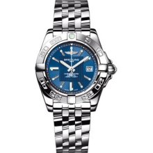 Breitling Galactic 30 Blue Dial Stainless Steel Ladies Watch A71356L2-C811SS