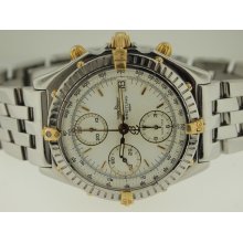 Breitling Mens 18k Gold and Stainless Steel Chronograph Automatic.