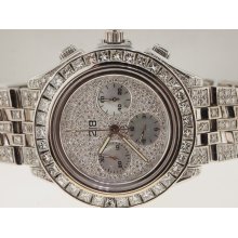 Breitling Mens 18k White Gold DIAMONDS EVERYWHERE Crosswind Special.