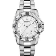 Bulova Calypso Mens Steel Sports Watch Bracelet Watch Silver Dial