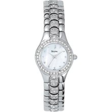 Bulova Crystal Ladies MOP Quartz Stainless Steel