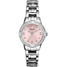 Bulova Diamond Pink Dial Women's Watch 96r171