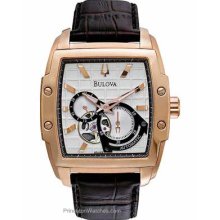 Bulova Mens BVA-Series 145 Automatic White Dial Rose 97A103