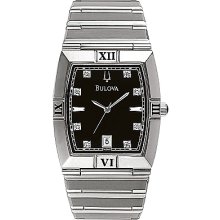 Bulova Watch - Mens Stainless Steel Diamond - 96d001