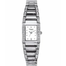 Bulova Women's Brilliant Silver Watch, 54 Dazzling Swarovski Crystals-43l57