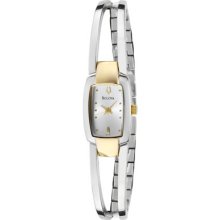 Bulova Women's Silver Dial Stainless Steel Semi-Bangle Watch