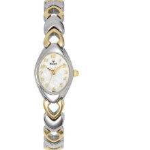 Bulova Women's White Patterned Bracelet Watch #98V02