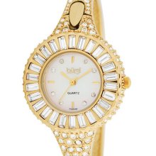 Burgi Bur040yg 'sizzling' Diamond Gold-tone Bangle Womans Watch