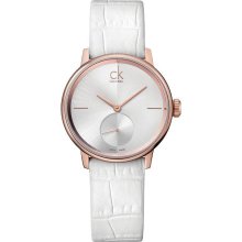 Calvin Klein Accent Rose Gold PVD Leather Ladies Watch K2Y236K6 - Gold - Leather