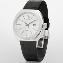 Calvin Klein Ck Nation Black Leather Strap Watch Mens