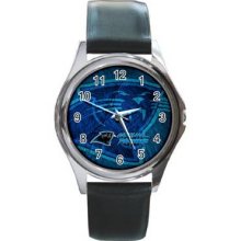 Carolina Panthers 05 Unisex Silver-Tone Round Metal Watch