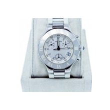 Cartier Chronoscaph 21 2424 Steel / White Rubber Watch