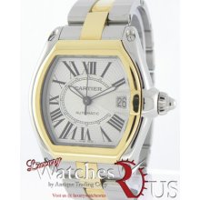 Cartier Roadster Two-tone 18k Yellow Gold And Steel Mens Watch W62031y4