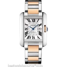 Cartier Tank Anglaise Medium 18kt Pink Gold Stainless Steel W5310007 Ret: $9,000