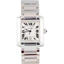 Cartier Tank Francaise 18k White Gold Automatic Mens Wrist Watch