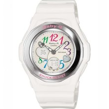 Casio Baby G Gem Dial Analog Quartz White Dial Women's Watch -