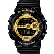 Casio G-shock 200m Black Resin Band & Gold Dial Men's Watch Gd-100gb-1