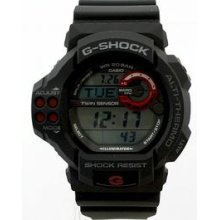 Casio G Shock Watch GDF100 1A Digital Black Red Dial Rubber Band