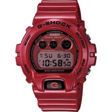 Casio Mens G-Shock Metallic Digital Resin Watch - Red Resin Band - Red Dial - DW6900MF-4