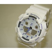 Casio Men's Watch G-shock White With White Dial Ga100a-7acu