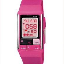 Casio Quartz Pink Resin Ladies Digital Watch LDF-52-4A