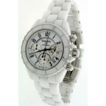 Chanel J12 41mm H1077 Chronograph White Ceramic $7,850.00 Automatic Watch.