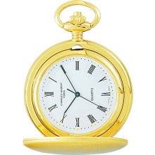 Charles Hubert 14k Gold-plated White Dial Pocket Watch