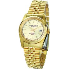 Charles-Hubert- Paris Mens Gold-Plated Stainless Steel Quartz Watch