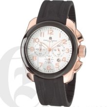 Charles Hubert Rose Gold Chronograph Rubber Band 3809 Retail $254.95