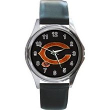 Chicago Bears 09 Round Metal Watch