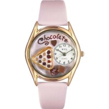 Chocolate Lover Pink Leather And Goldtone Watch ...