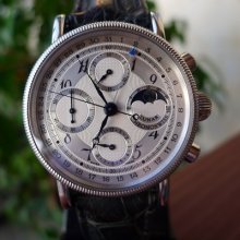 Chronoswiss Lunar Chronograph Stainless Steel Ch 7523 Automatic Moonphase