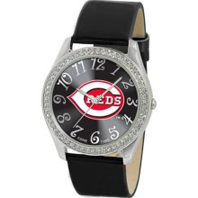 Cincinnati Reds watches : Cincinnati Reds Ladies Stainless Steel Analog Glitz Watch