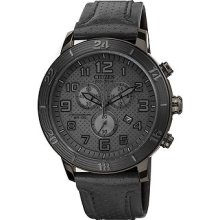 Citizen At2205-01e Mens Brt Black Out Dial Chronograph Eco-drive Watch