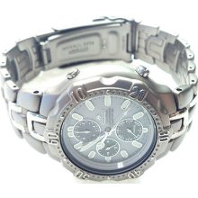 Citizen Eco Drive All Titanium Mens 40mm Alarm Chrono New, Ap5190-55a Usa S&h