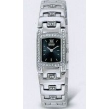 Citizen Eco Drive Ladies` Silver Silhouette Crystal Watch (19x17 Mm Case)