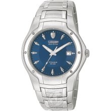 Citizen Eco-drive Mens Sapphire Blue Dial Titanium Dress Watch Bm0900-51l