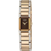 Citizen EG2773-54X Rose Gold Tone Eco-Drive Swarovski Crystals Br ...