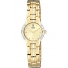 Citizen Ek1162-55p Ladies Ssteel Gold Tone Quartz Watch