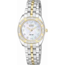 Citizen Ladies Paladion 26 Diamonds Stainless Steel & Gold Tone Mother Of Pearl