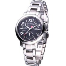 Citizen Ladies Wicca Eco-drive Chronograph Watch Black Fb1160-53e