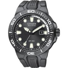 Citizen Men's Eco Drive Scub Fin Black Rubber Strap Bn0095-08e