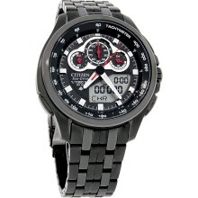 Citizen Promaster Eco-Drive Mens Black Ion Stainless Steel Watch JW0097-54E