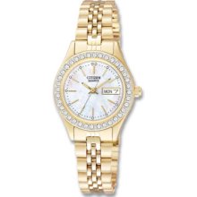 Citizen Quartz Ladies Gold Tone Stainless Steel Dress Watch