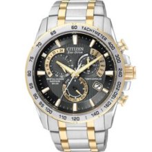 Citizen Silver Eco-Drive Two-Tone Perpetual Chrono AT