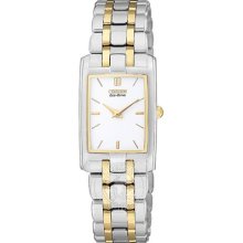 Citizen Women's Eco-drive Stiletto White Dial Two-tone Case Watch Eg3184-50a