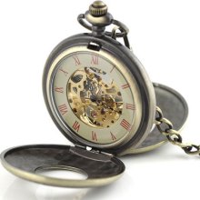 Classic Steampunk Mechanical Vintage Style Pocket Watch (TLPW04)