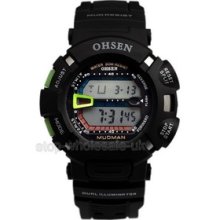 Classics Multifunction 7 Color Date Alarm Digital Sport Wrist Watch Green