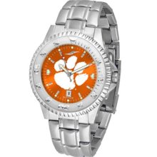 Clemson Tigers Mens Steel Anochrome Watch