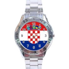 Croatia Flag Stainless Steel Analogue Watch Croatian